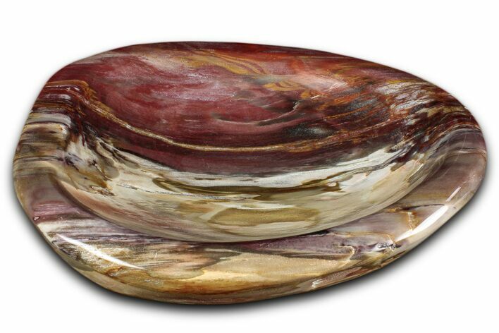 Colorful Polished Petrified Wood Bowl - Madagascar #346834